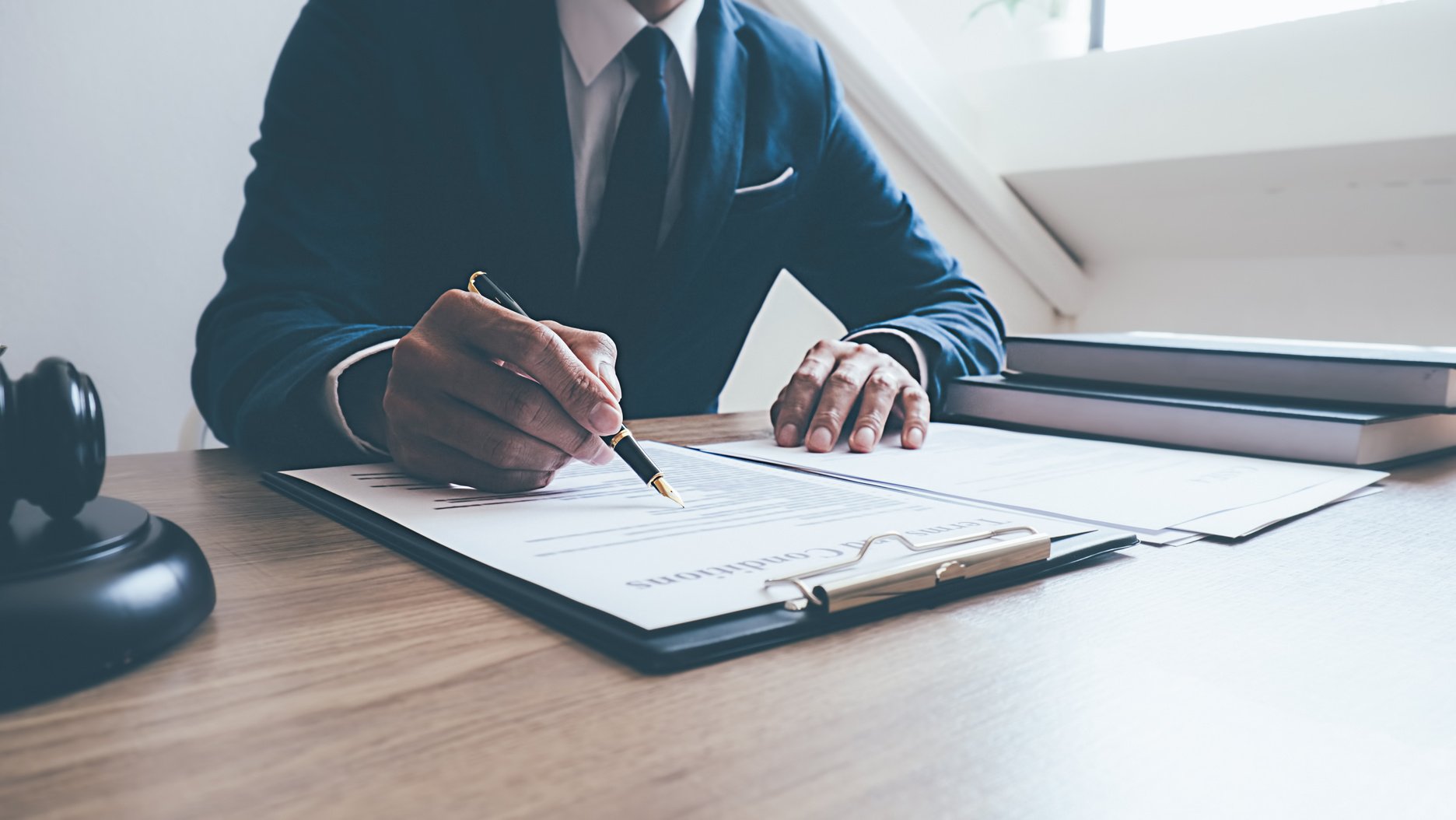 Lawyer Reviewing a Document